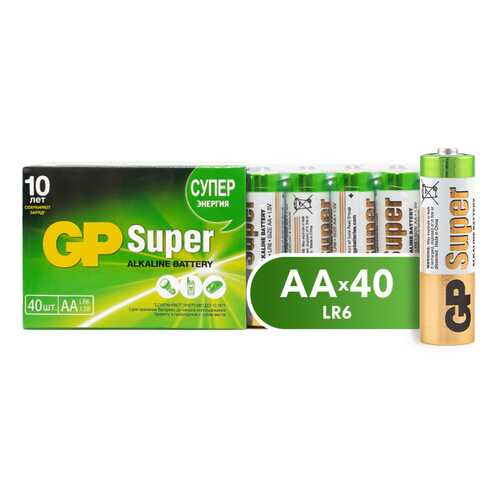 Батарейка GP Super Alkaline АА (15A-2CRVS40) 40 шт в Борк