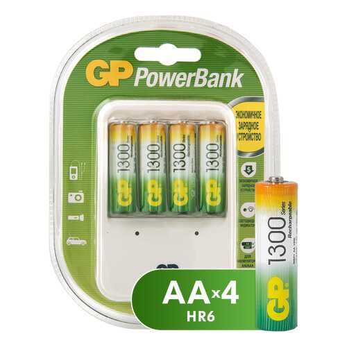 Зарядное устройство + аккумуляторы GP GPPB420GS130-2CR5 AA 4 шт. 1300 mAh в Борк