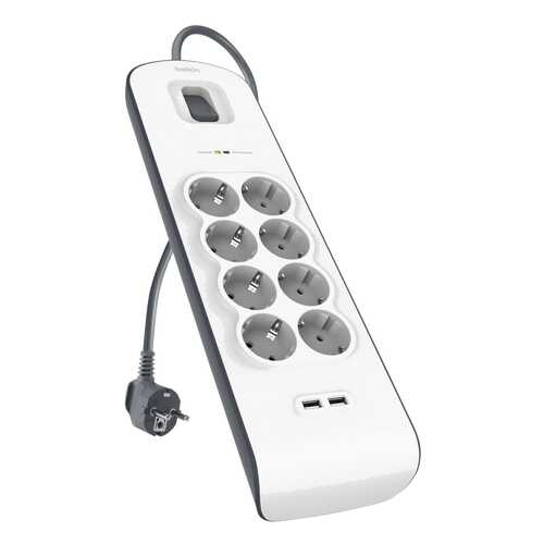 Сетевой фильтр Belkin BSV804vf2M, 8 розеток, 2 м, White в Борк